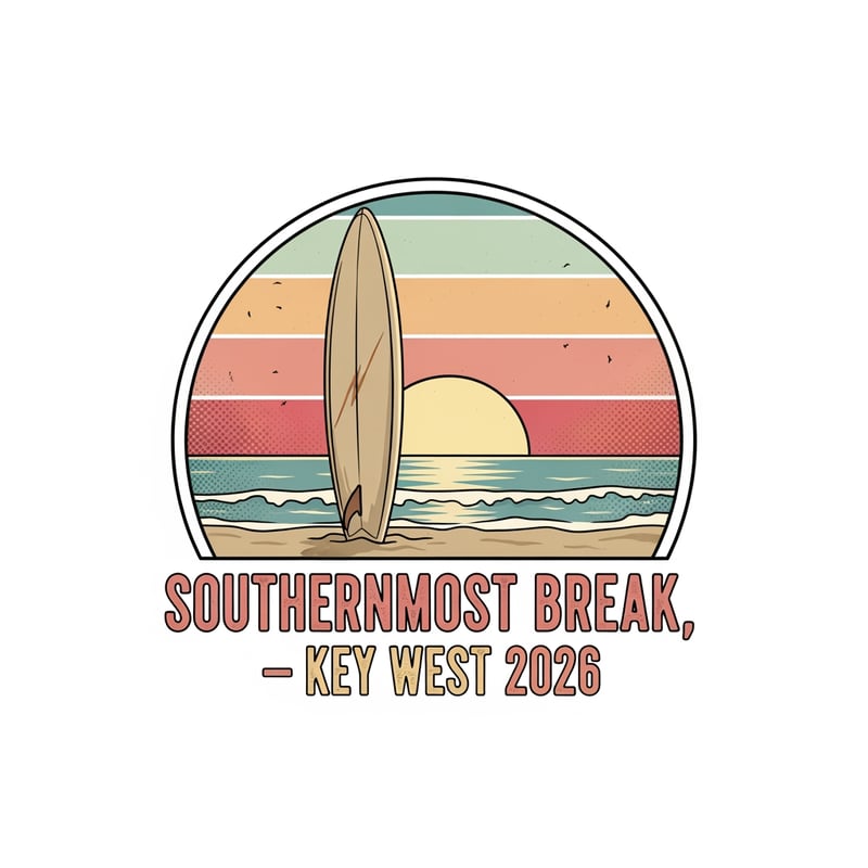 Southernmost Point Retro Surf Badge