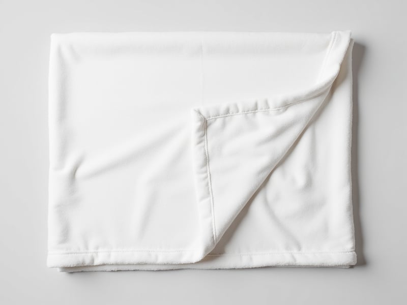 Flatlay Mockup of White Minky Blanket