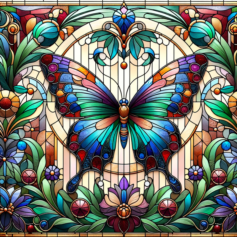 Stained Glass Butterfly Design