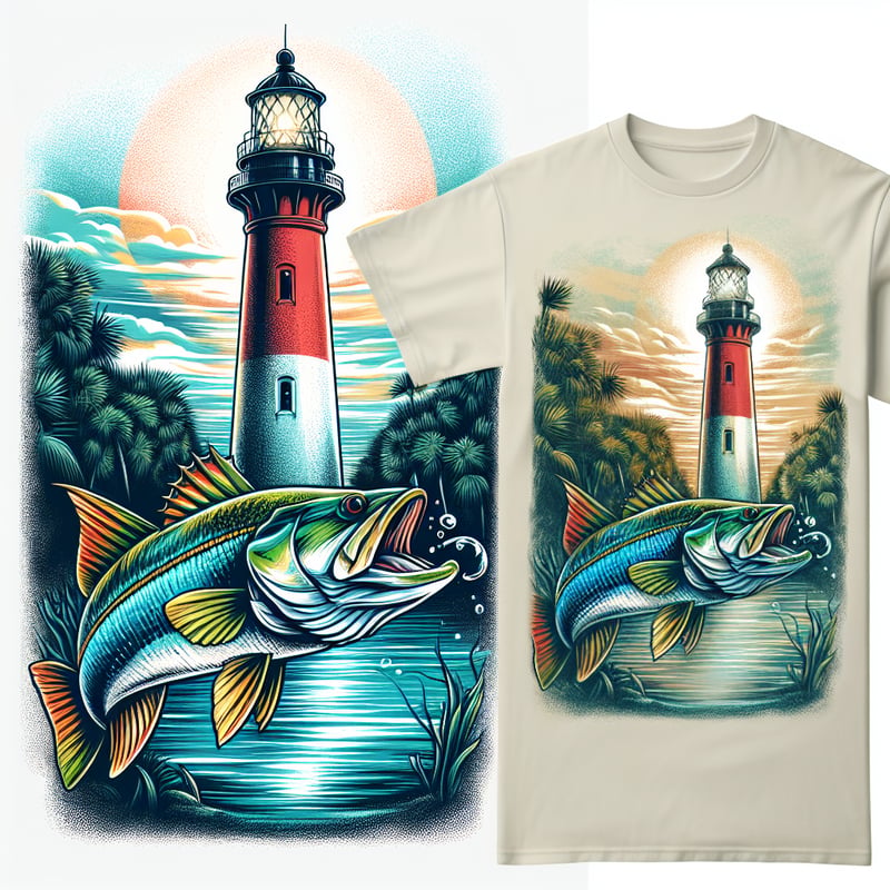 Vibrant Snook Fish T-Shirt Design
