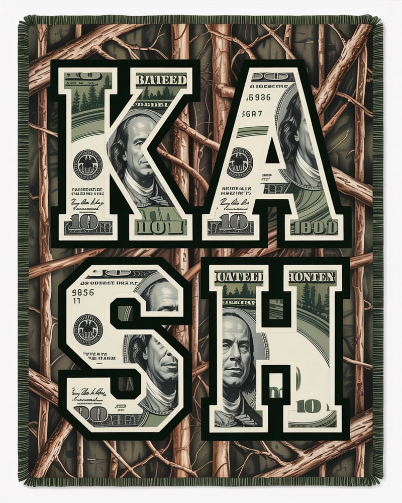 Custom Cash Texture Blanket Design