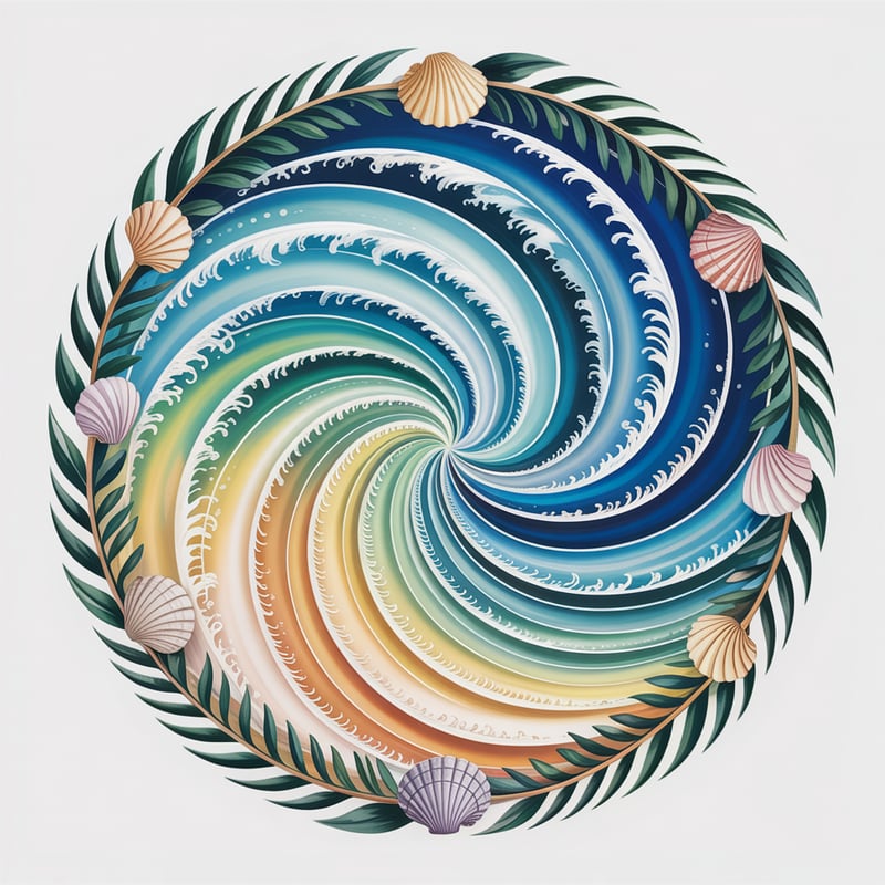 Mandala Ocean Waves Graphic