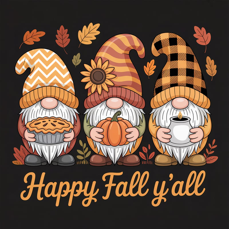 Autumn Gnomes Illustration