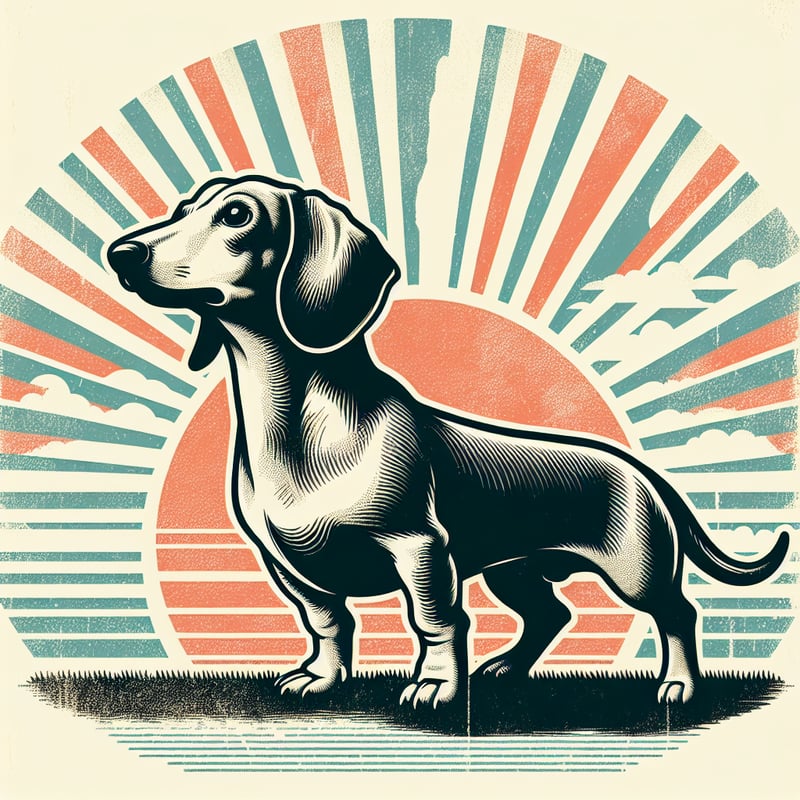 Retro Dachshund Clipart Design