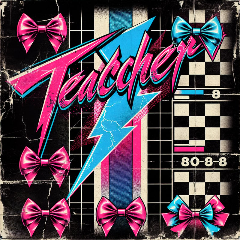 80s Retro Grunge Teacher Design