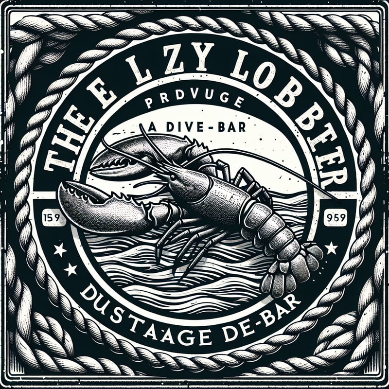 Vintage Dive-Bar Lazy Lobster Emblem