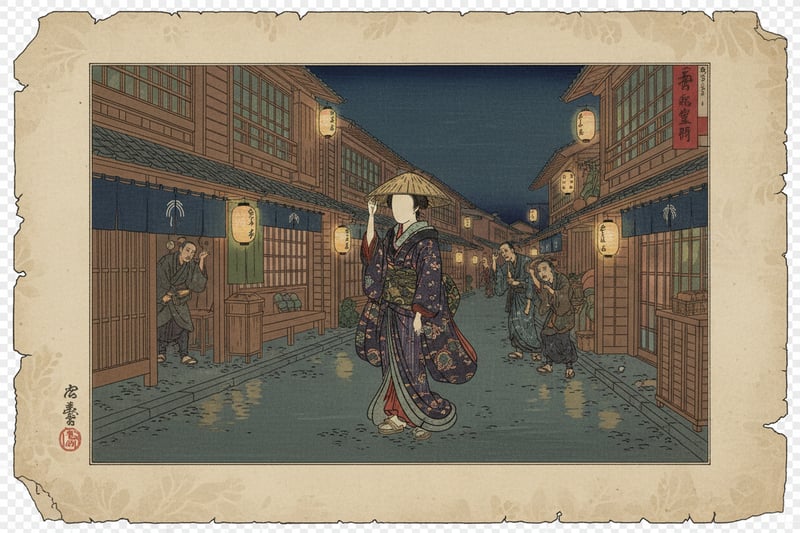 Haunting Edo Street at Night