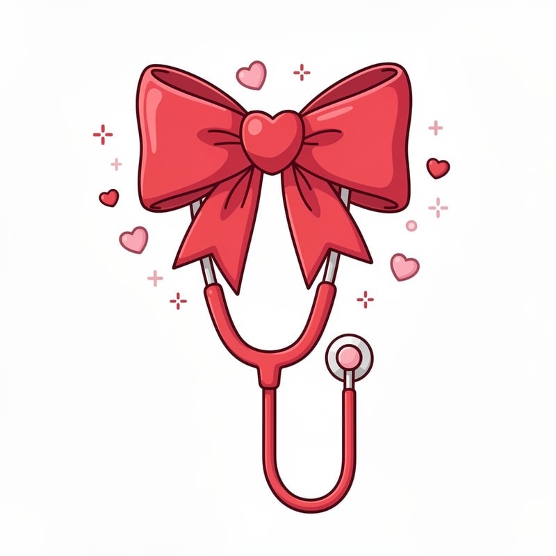 Valentine Nurse Stethoscope Illustration