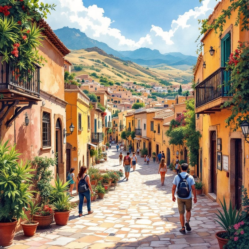 Jordan Travel Poster Ink & Watercolor