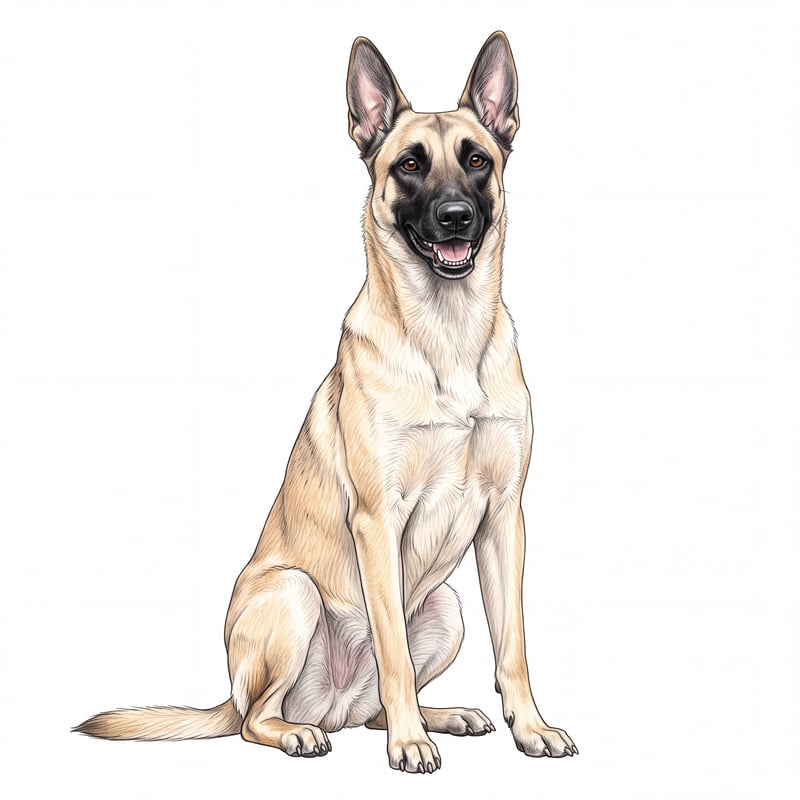 Realistic Belgian Malinois Drawing