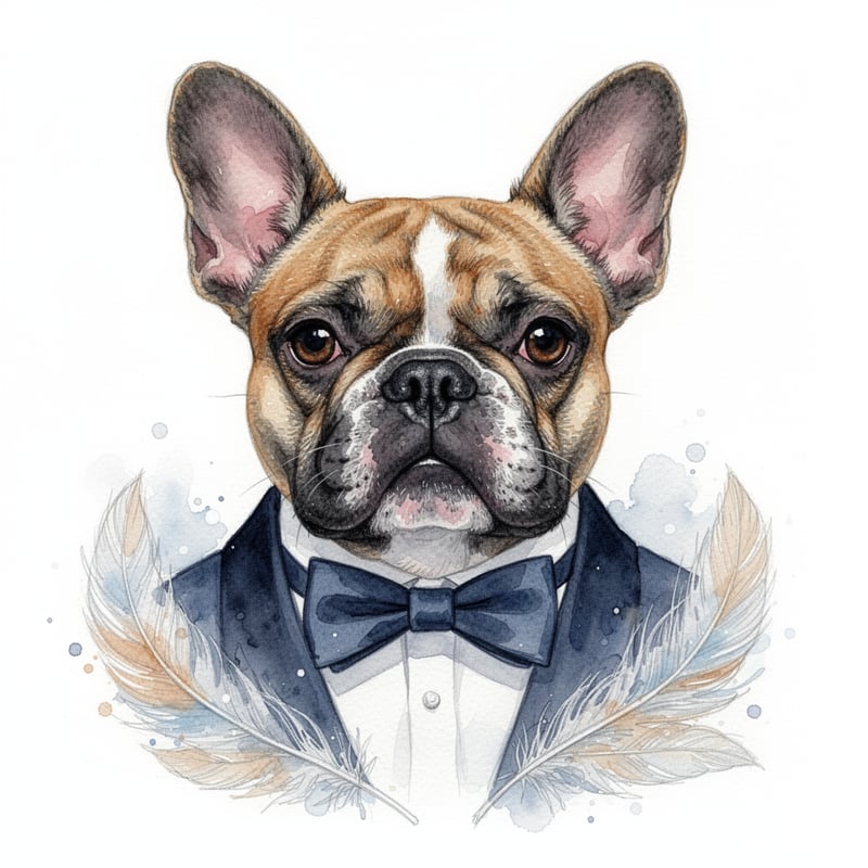 French Bulldog Wedding Portrait