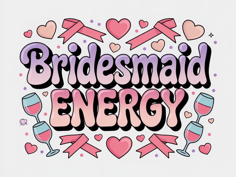 Bridesmaid Energy 3D Bubble Design