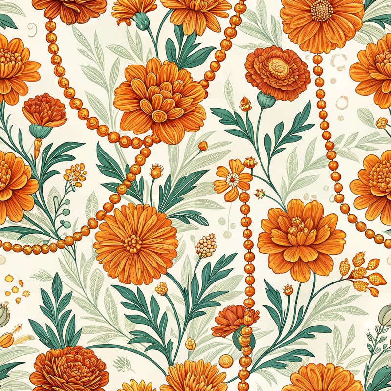 Bright Orange Floral Pattern