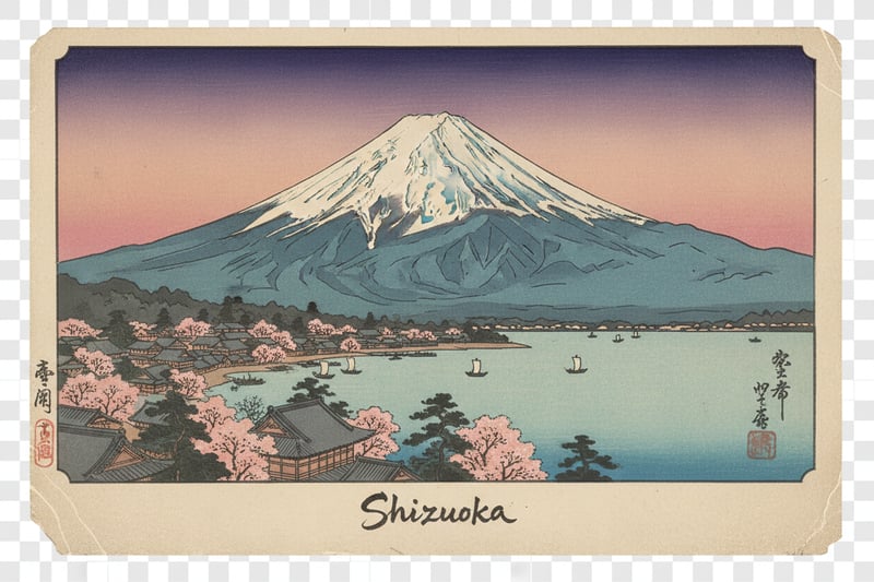 Ukiyo-e Mount Fuji Shizuoka Print