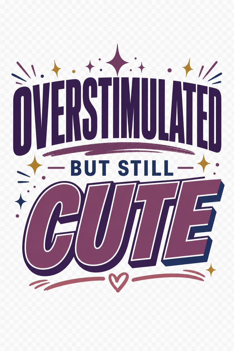 Light Shirt Vector Design: Overstimulated Cute