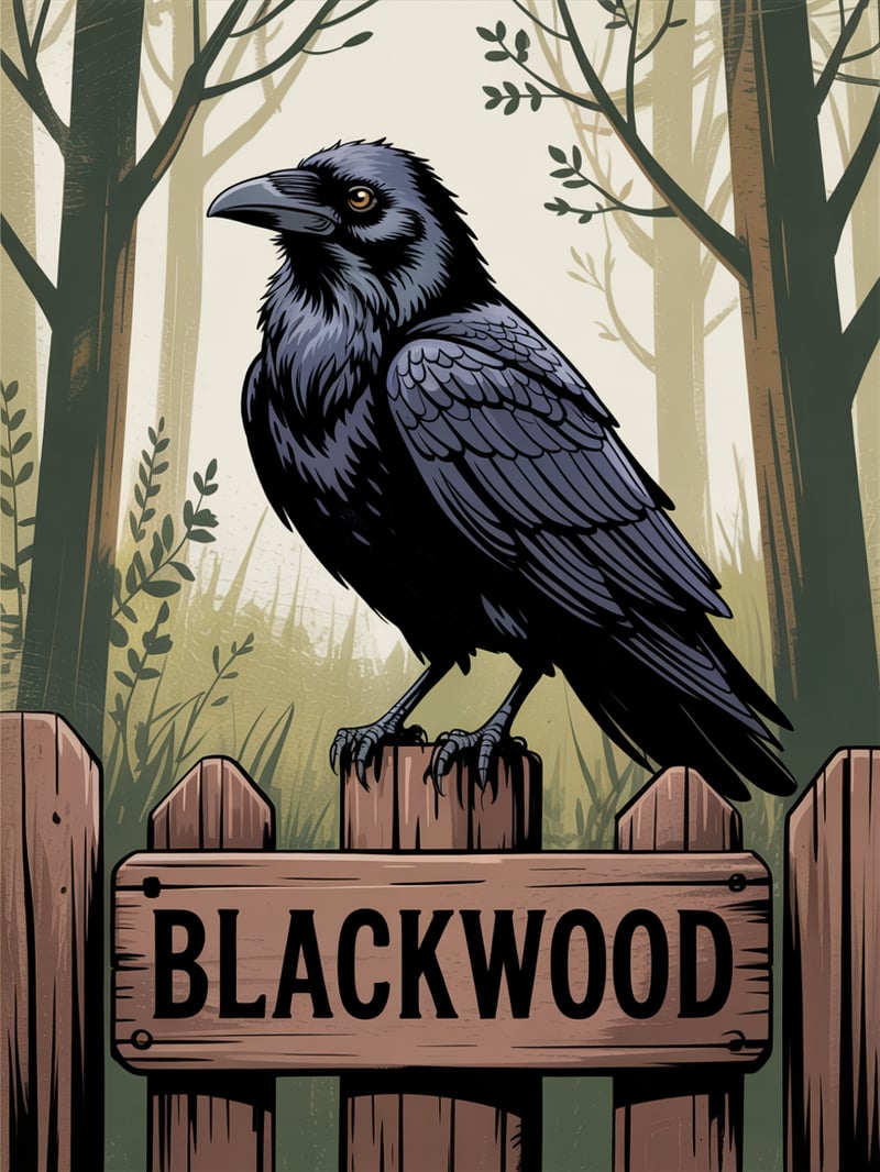 Rustic Outdoor Aesthetic with Raven