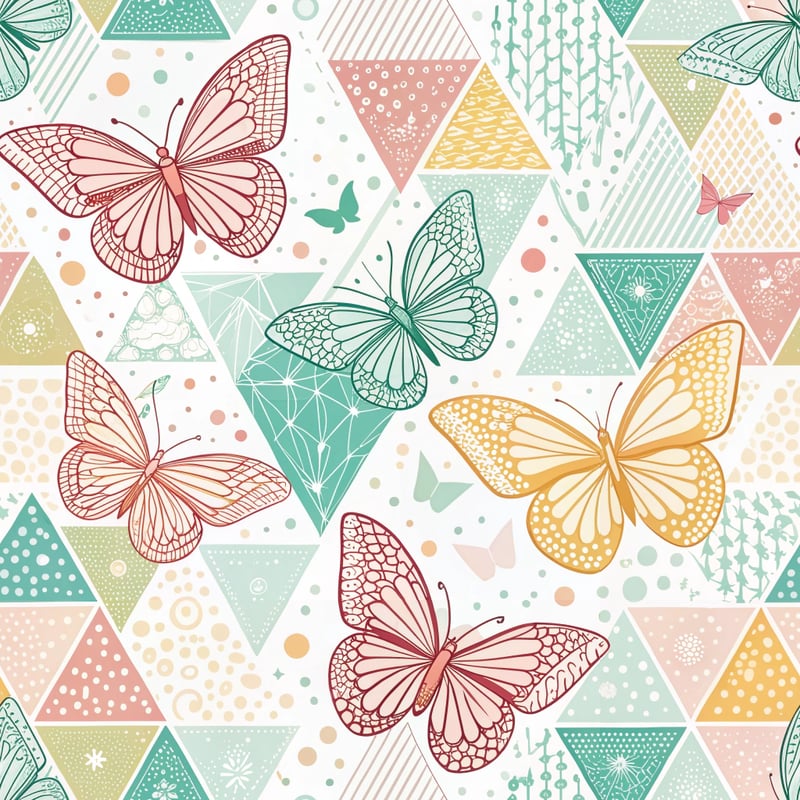 Bright Pastel Butterfly Pattern