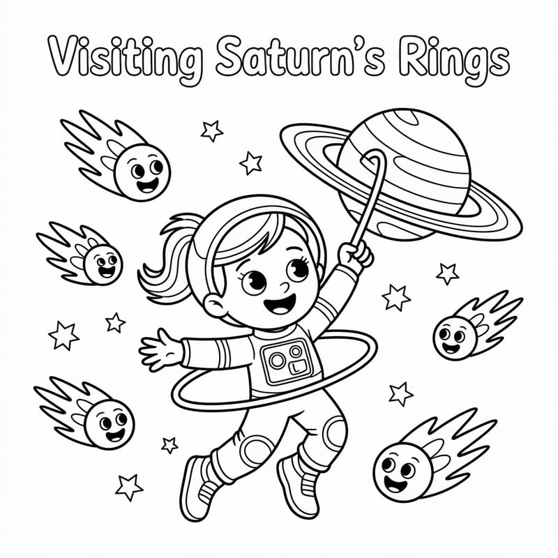 Luna's Space Adventure Coloring Page
