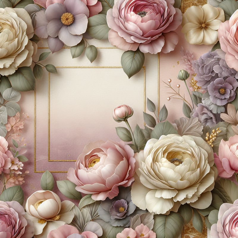 3D Floral Design with Roses & Peonies