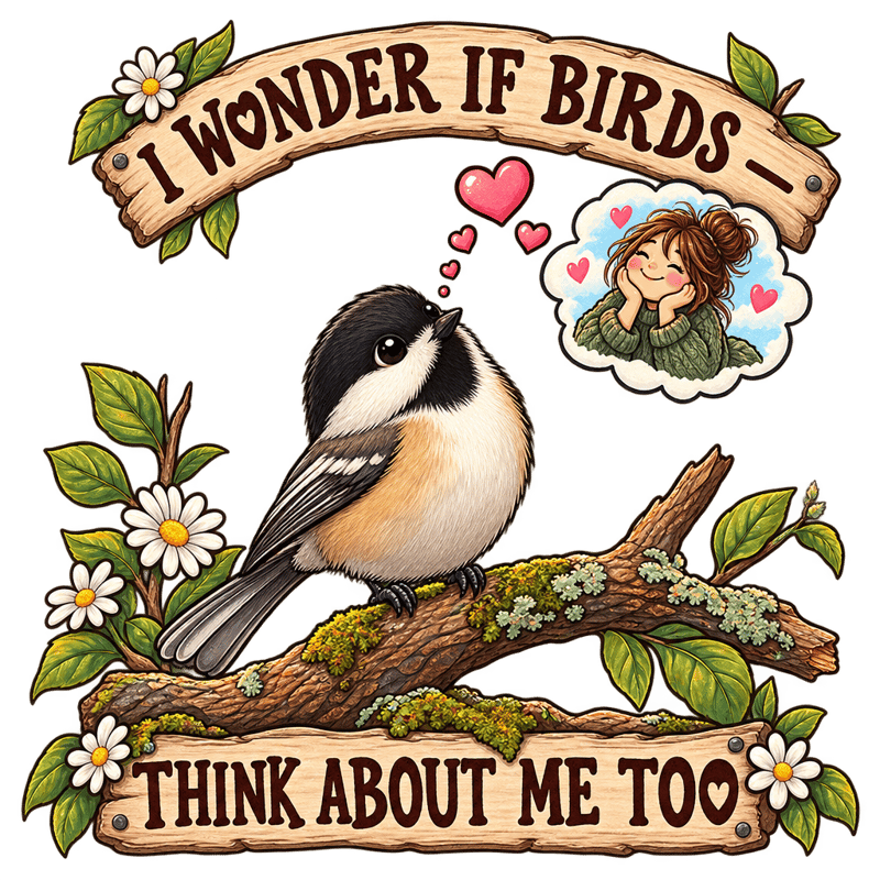 Woodland Bird with Thought Hearts