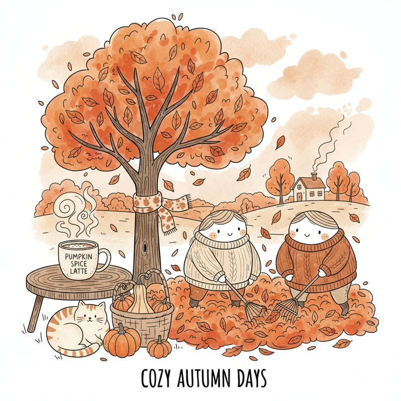 Cozy Fall Hand-Drawn Illustration