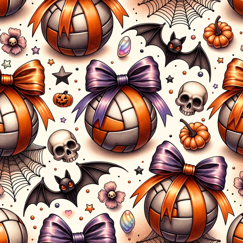 Halloween Volleyball Coquette Pattern