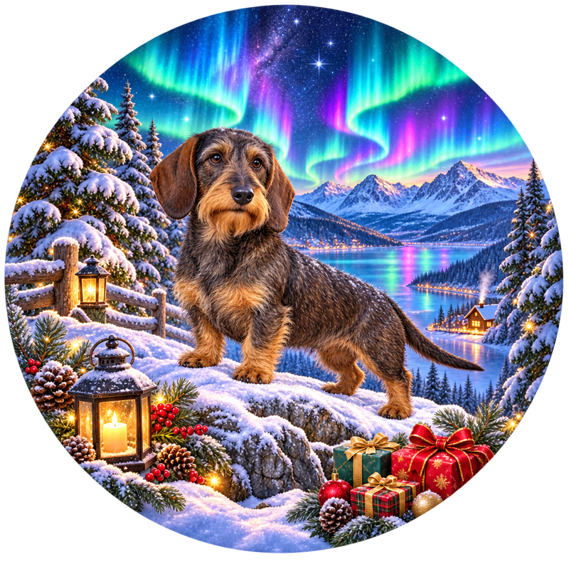 Wirehaired Dachshund Aurora Sublimation Art