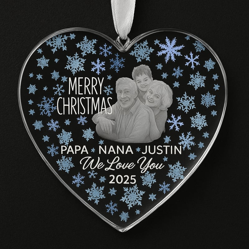 Heart-Shaped Glass Ornament Mockup