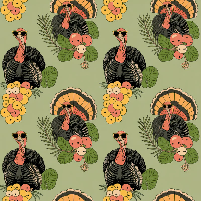 Beachy Turkeys Pattern for Tumblers