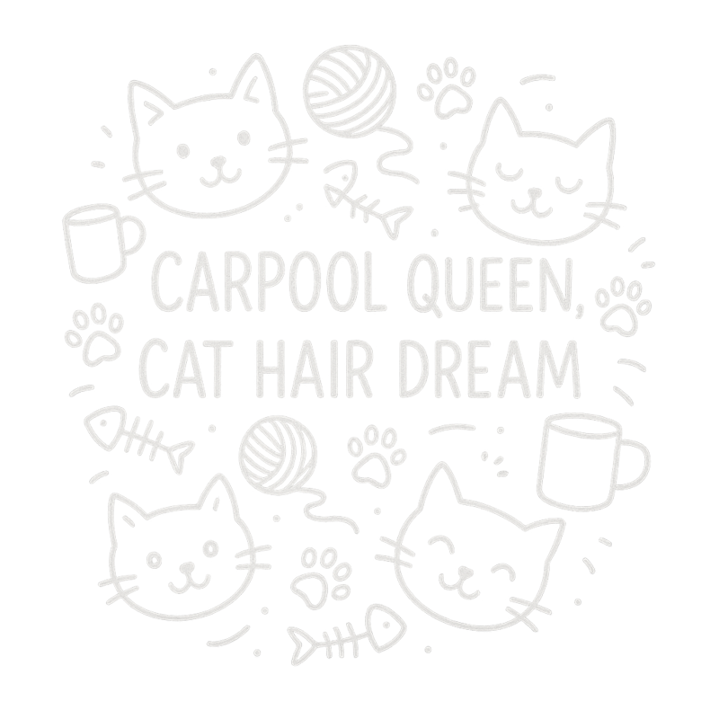 Cat Mom Line-Art T-Shirt Design