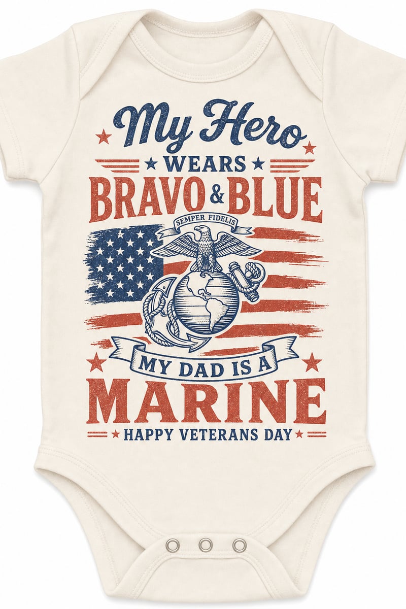 Veterans Day Baby Bodysuit Design