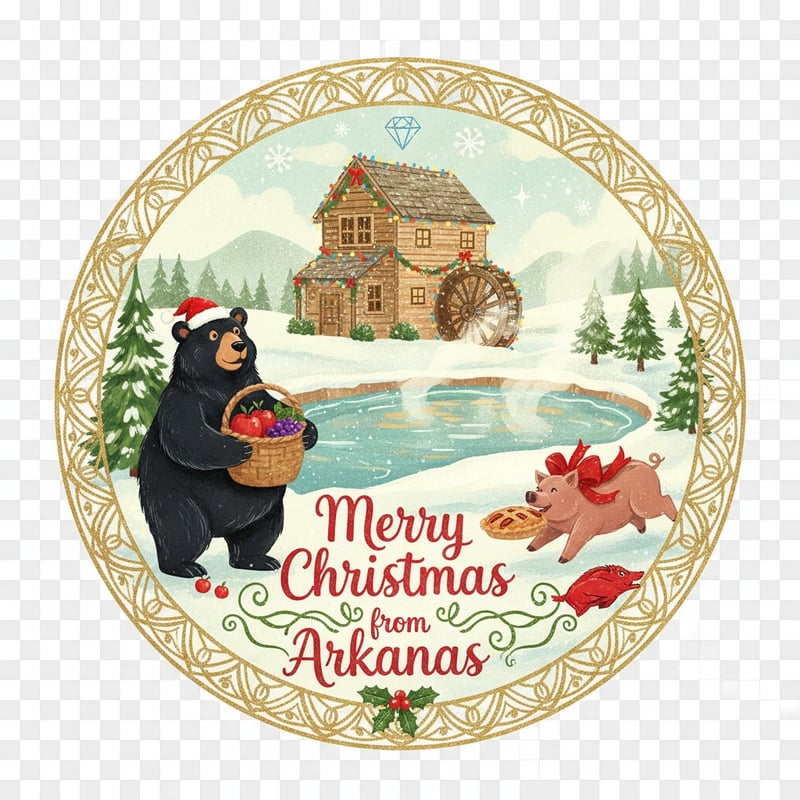 Round Christmas Arkansas Design