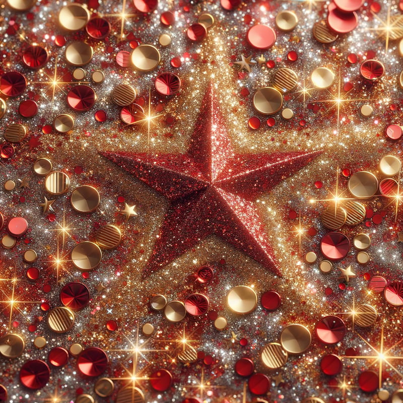Red and Gold Glitter Background