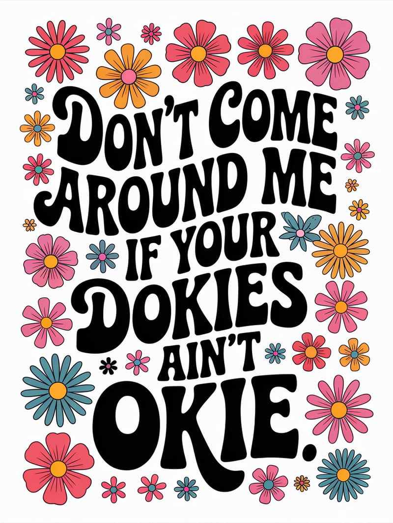 Colorful Floral Design with Playful Message