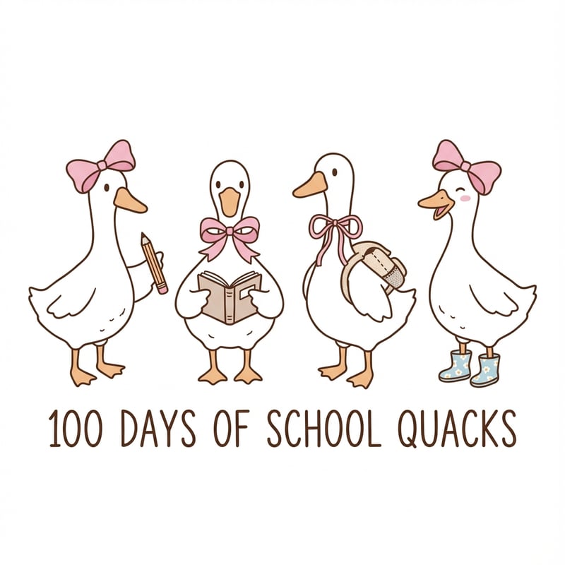100 Days of School Geese Design