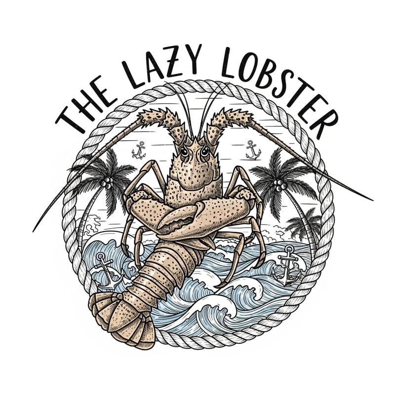 Lazy Lobster Hand-Drawn T-Shirt Graphic
