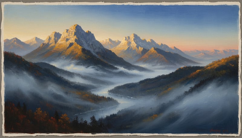 Majestic Mountain Valley Sunrise