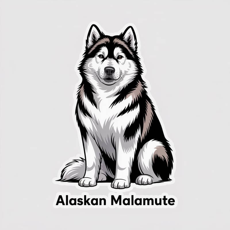 Alaskan Malamute Art Portrait