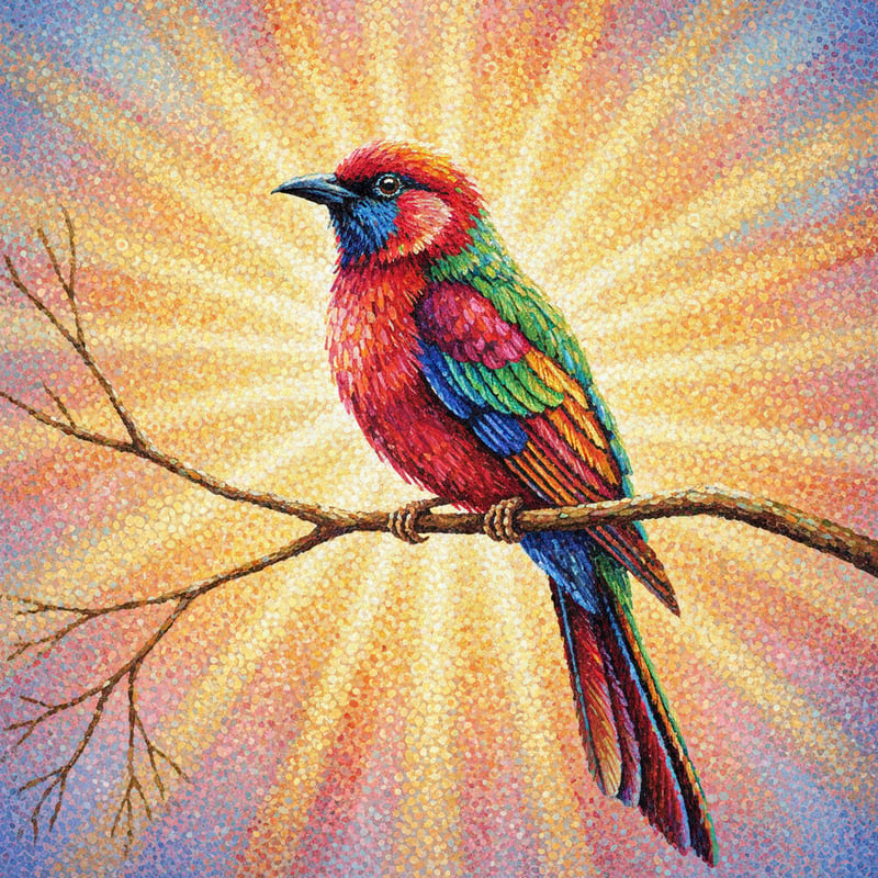 Colorful Bird on Branch