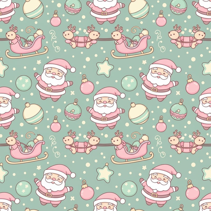 Chibi Santa Holiday Wrapping Paper