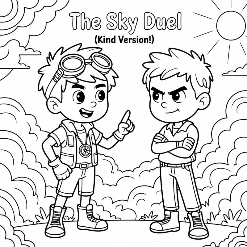 Jasper's Sky Duel Coloring Page