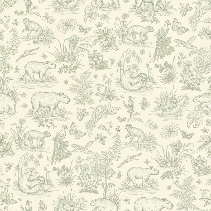 Seamless Tropical Toile de Jouy Pattern
