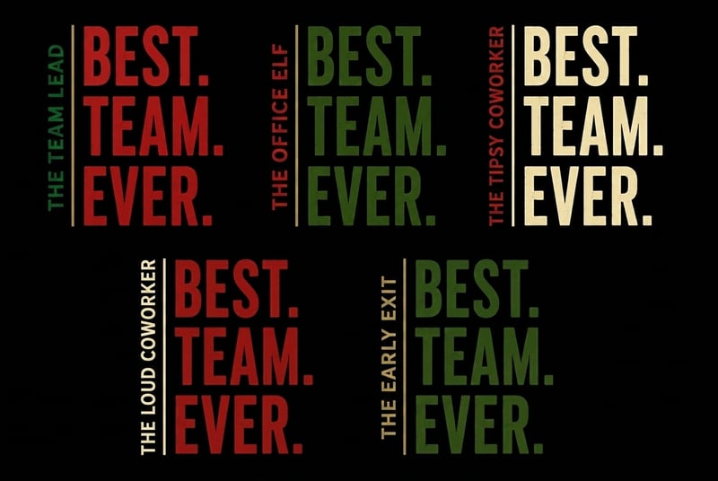 Office Christmas Crew Typography Set