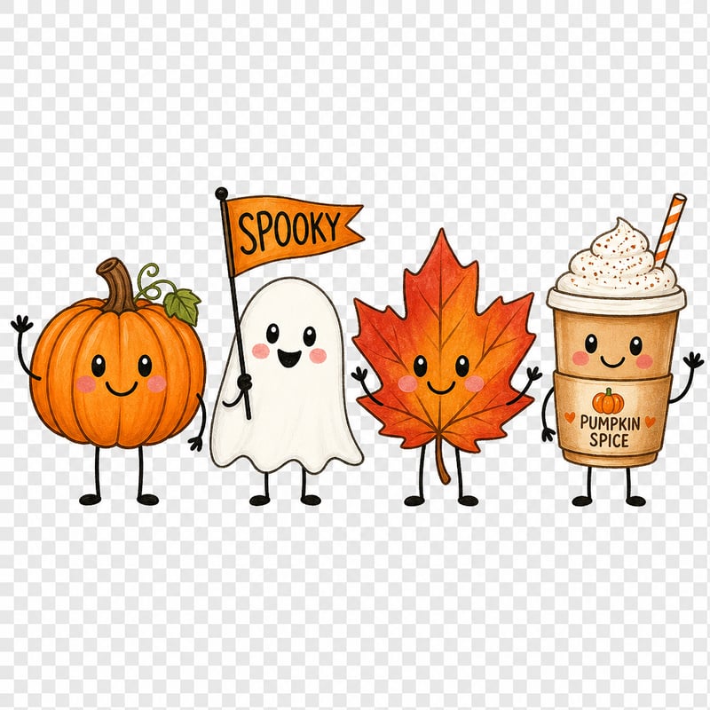 Cute Fall Halloween Clipart Lineup