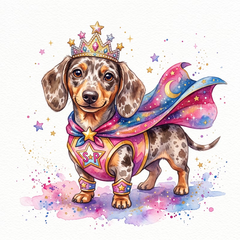 Whimsical Dachshund Superhero Princess