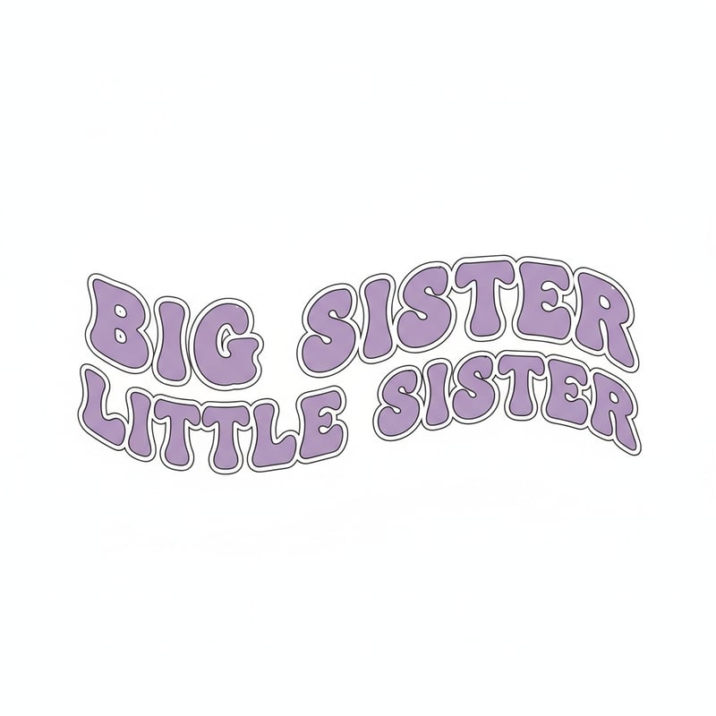 70s Style Big and Little Sister Letters