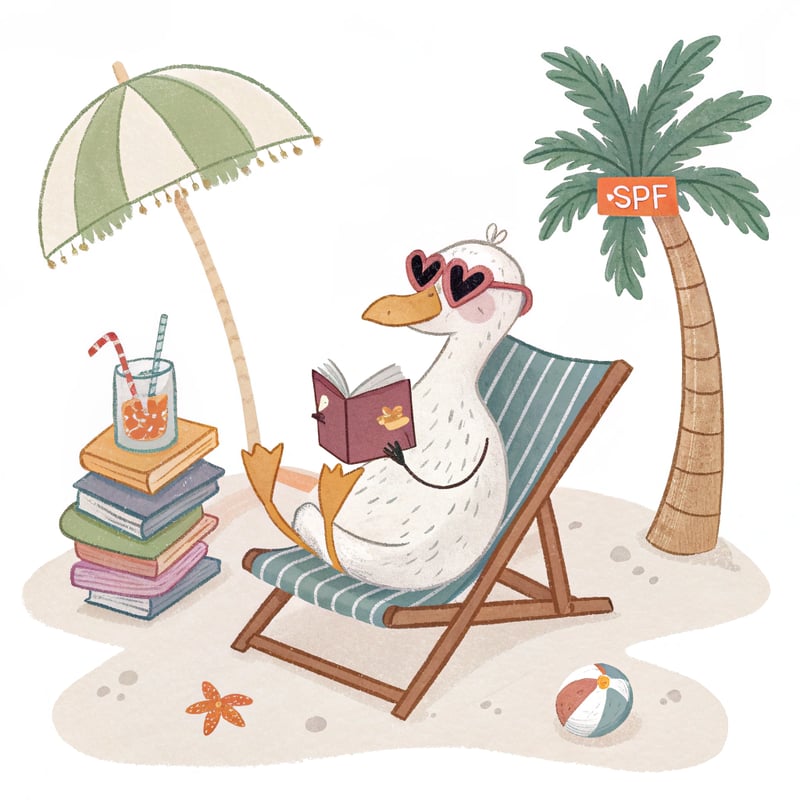 Goose Relaxing on Beach T-shirt Design