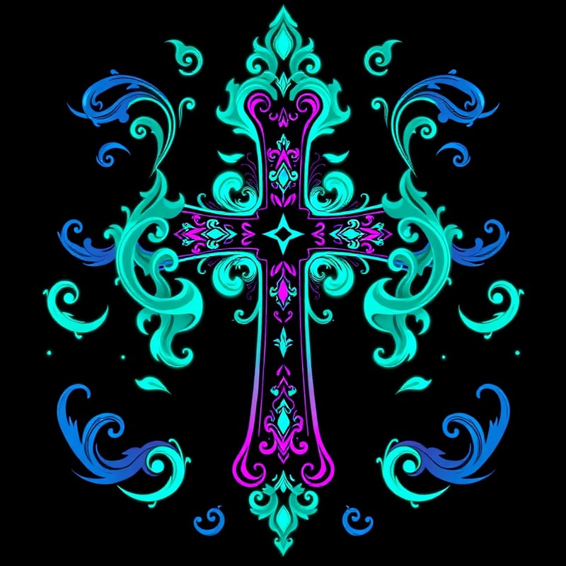 Symmetrical Fantasy Cross Illustration