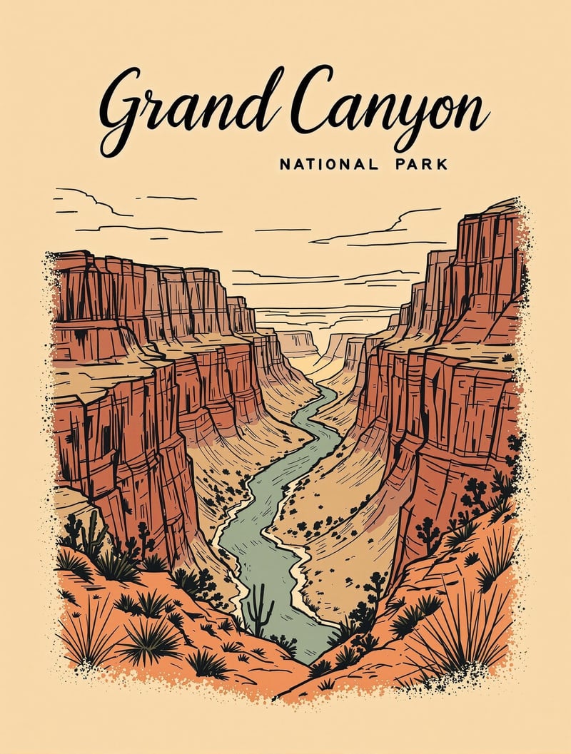Grand Canyon Sketch Design