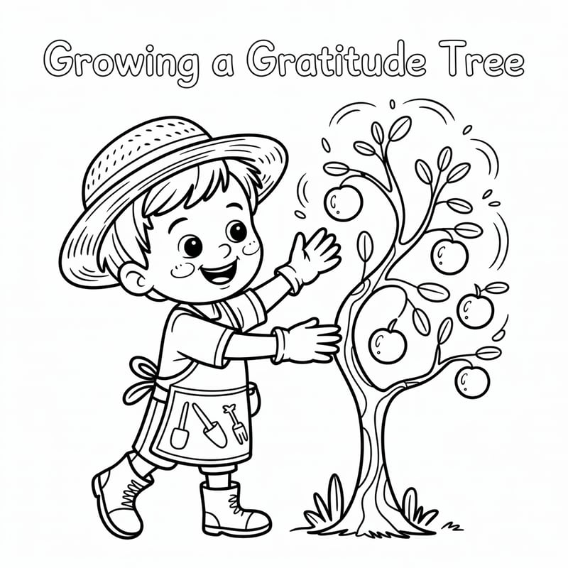 Growing a Gratitude Tree Coloring Page
